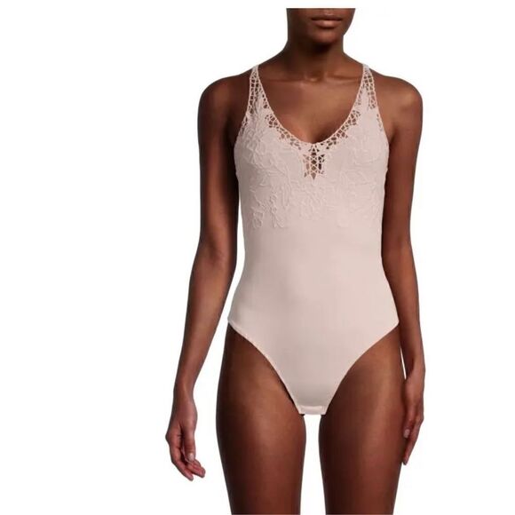 Free People Women’s Lea Floral Embroidery Bodysuit – Pearl Pink – Size S NWT - Picture 10 of 10